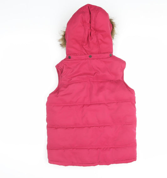 FatFace Teens Pink Hooded Puffer Waistcoat