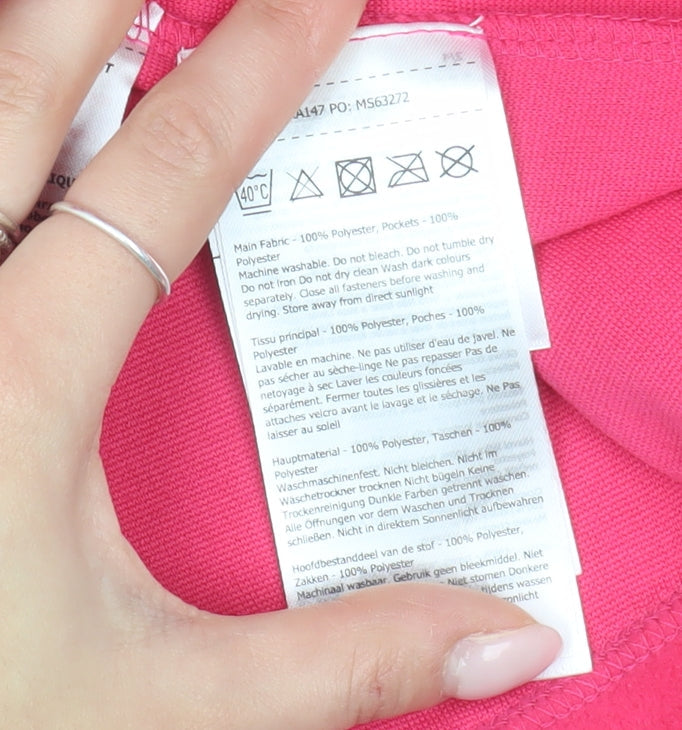Brand and care label for Regatta girls’ pink fleece jacket full zip 16 years