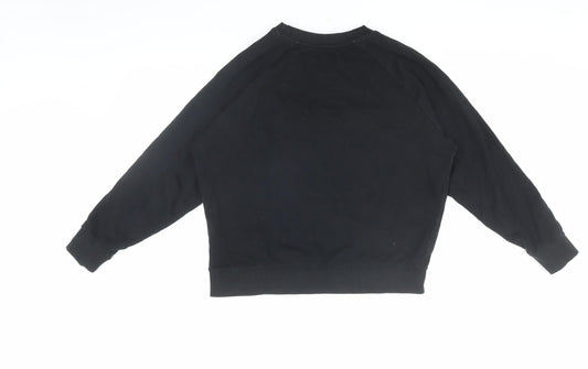 Pull & Bear Women’s Black Logo Pullover Sweatshirt, Size S