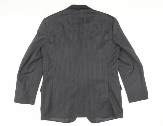 Odermark Men's Grey Striped Blazer, Size 46R, Vintage