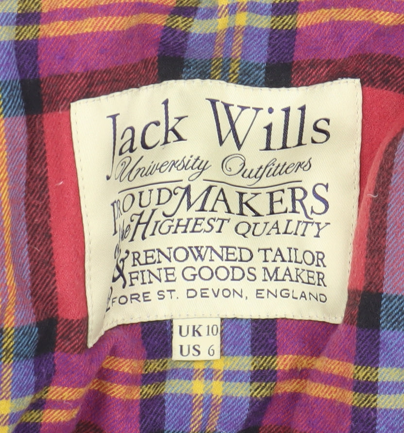 Jack Wills Women's Blue Puffer Waistcoat with Fur Trim, Size 10
