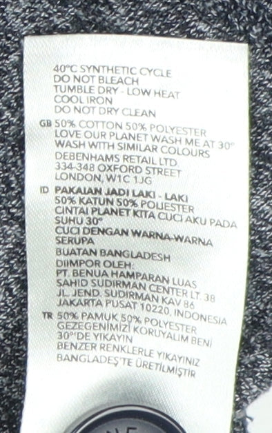 Brand and care label for Maine New England Men's Grey Henley Jumper L