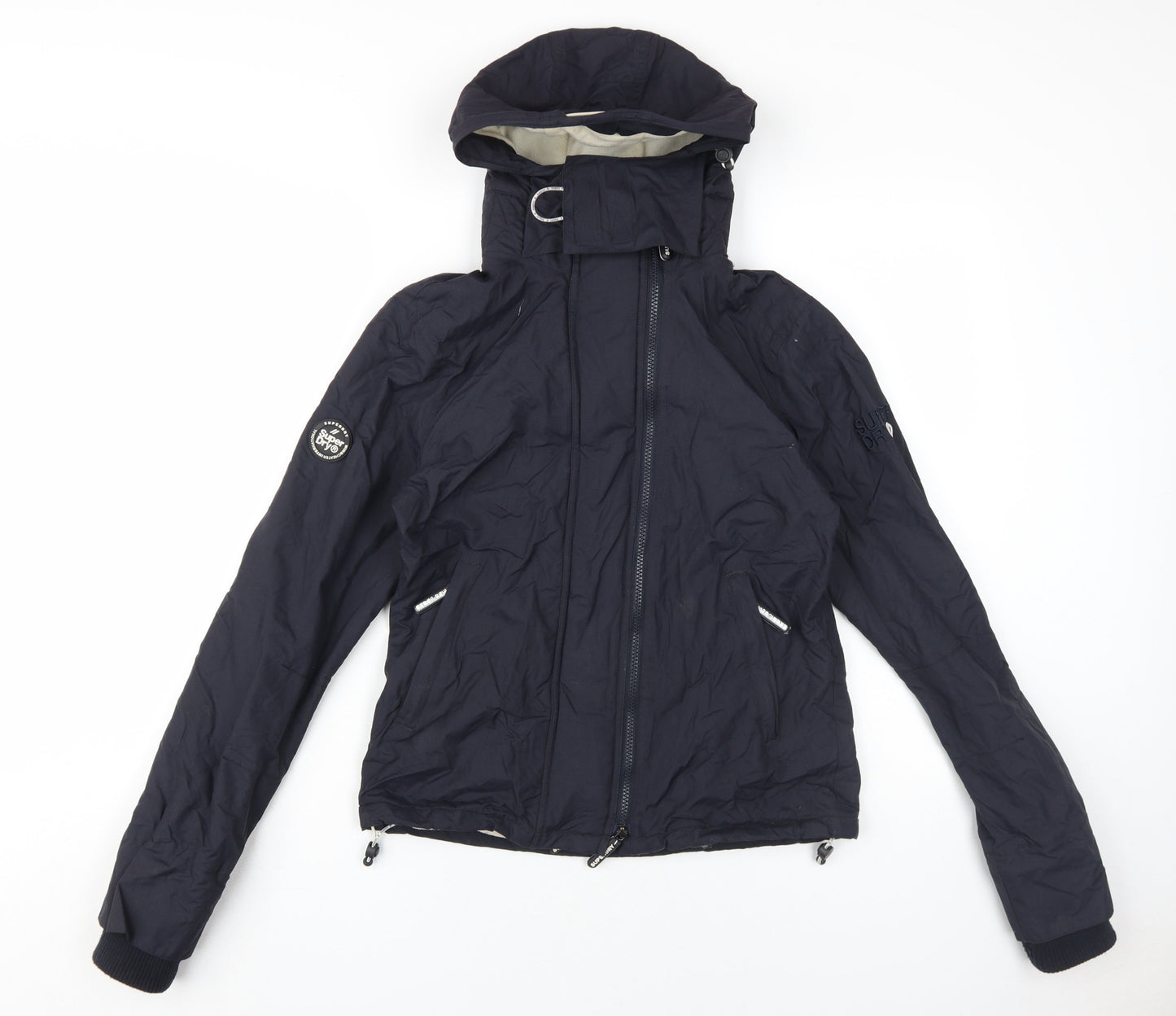 Superdry Women's Black Hooded Jacket Size 10