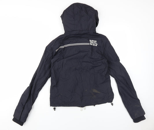 Superdry Women's Black Hooded Jacket Size 10