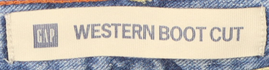 Gap Women's Blue Bootcut Jeans Size 10 Distressed