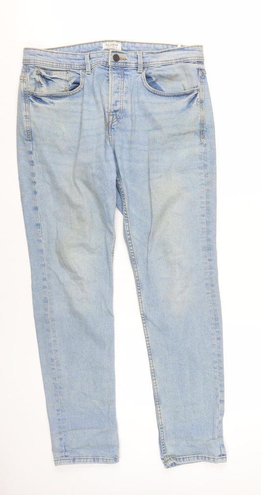 Pull&Bear Men's Blue Straight Denim Jeans Size 18
