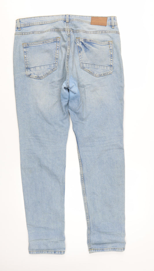 Pull&Bear Men's Blue Straight Denim Jeans Size 18