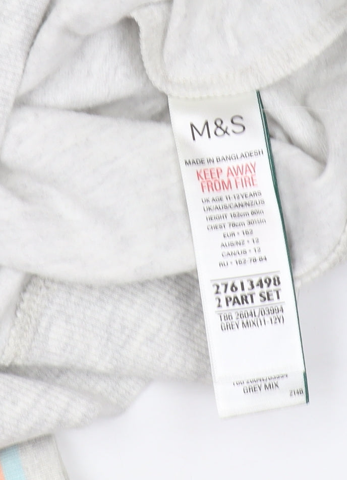Brand and care label for Marks & Spencer girls’ grey dreamer pullover sweatshirt -, size 12