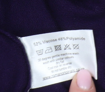 Brand and care label for Roman Women's Purple Jumper, size 12, Round Neck