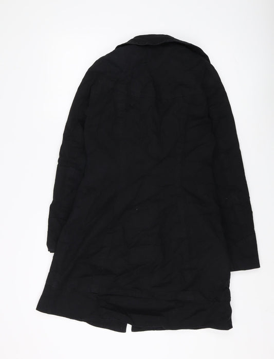 H&M Women's Black Mid-Length Overcoat Size 10