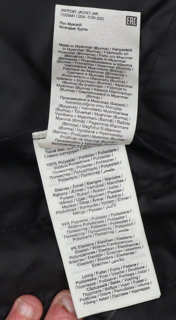 Additional view of Jack & Jones boys’ black puffer jacket, size 164