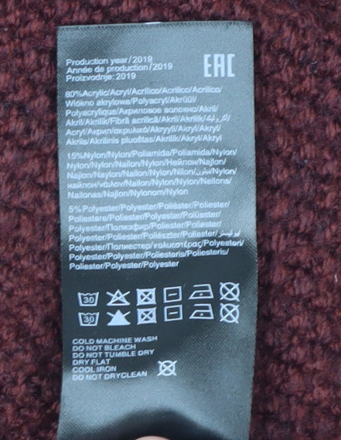 Brand and care label for Only Women's Red Roll Neck jumper, size L