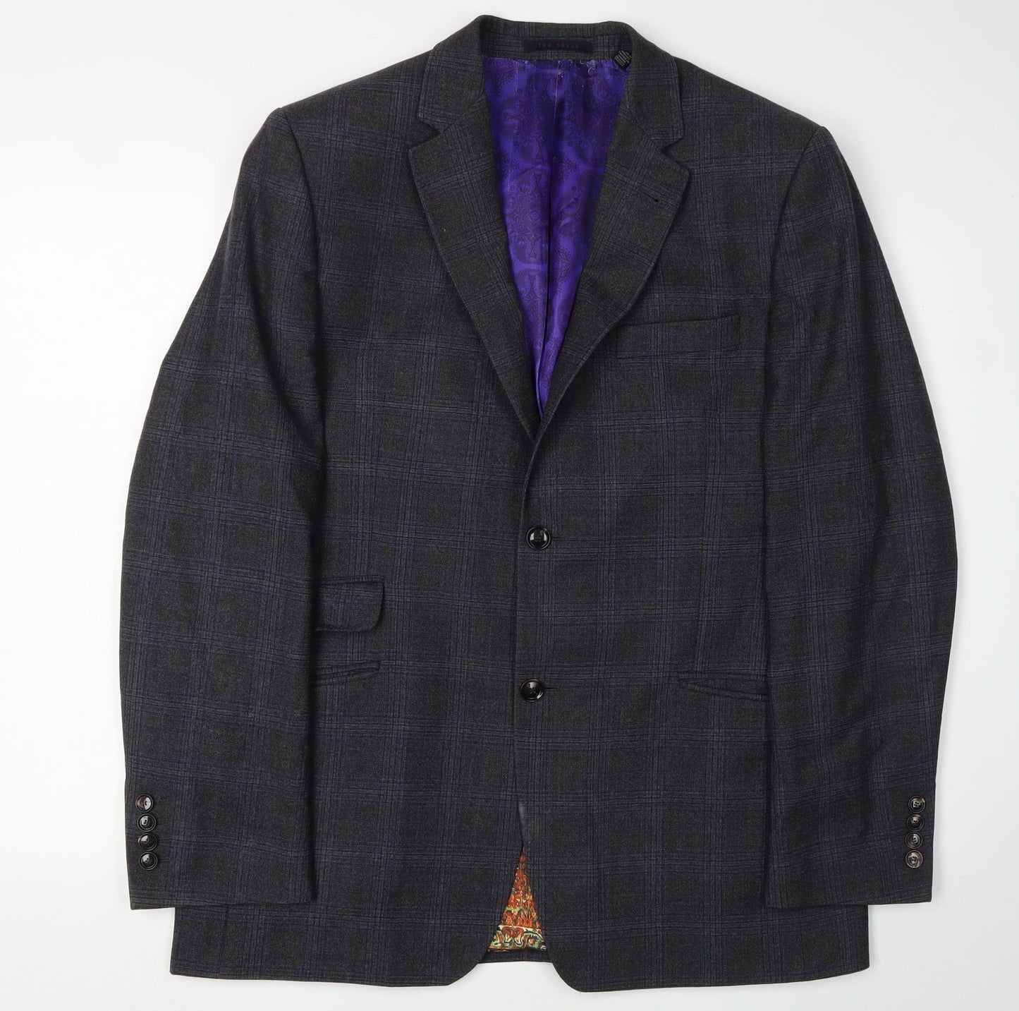 Ted Baker Men's Grey Check Blazer, Size 42R