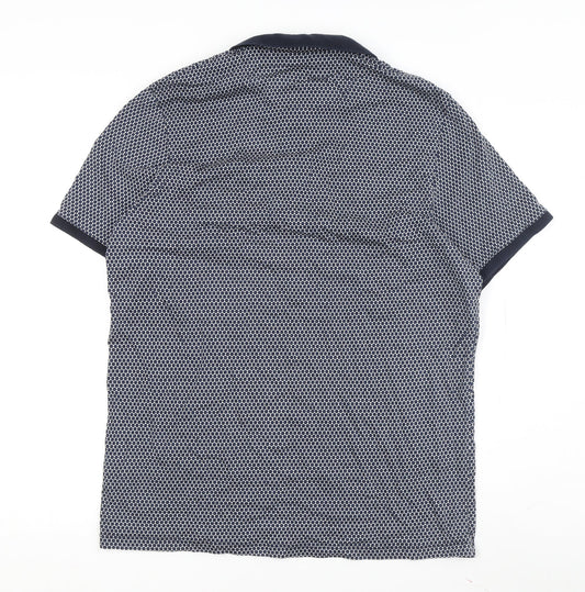 Ted Baker Men's Blue Geometric Polo Shirt L