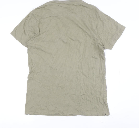 French Connection Men's Green Cotton T-Shirt L