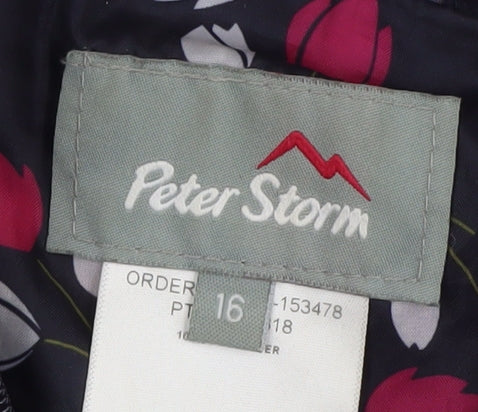 Peter Storm Women's Multicoloured Floral Rain Jacket Size 16