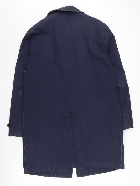 Howick Men's Blue Mid-Length Overcoat - L