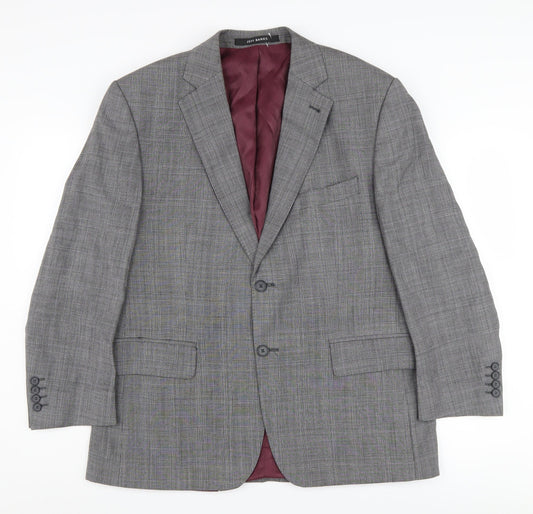 Jeff Banks Men's Grey Check Wool Blazer 42S