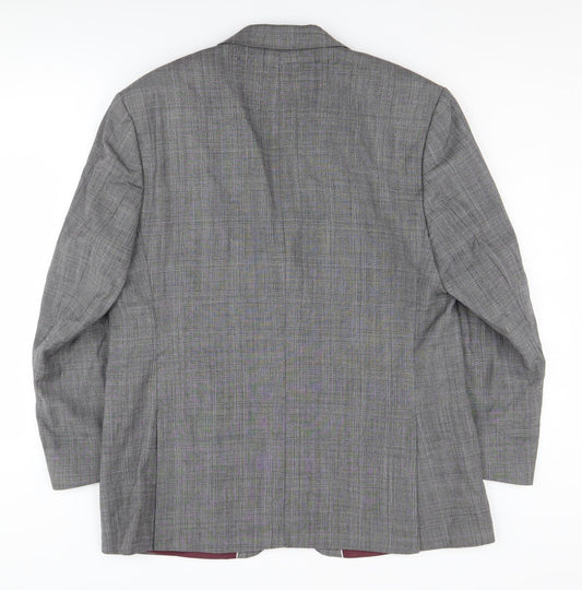 Jeff Banks Men's Grey Check Wool Blazer 42S