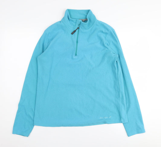 Peter Storm Women Blue 1/4 Zip Fleece Sweatshirt Size 14