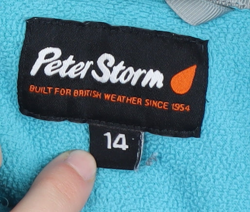 Peter Storm Women Blue 1/4 Zip Fleece Sweatshirt Size 14