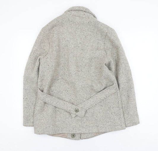 C&A Women's Grey Wool Blend Blazer UK 10 Belted