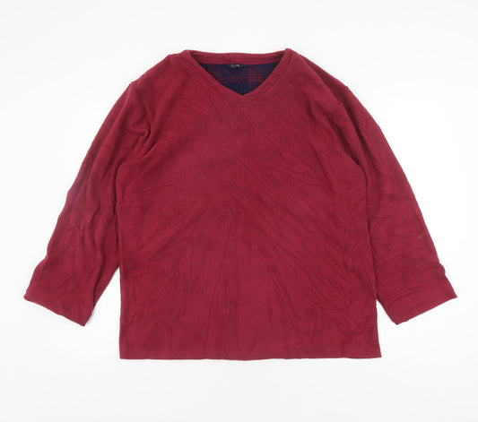 Champion Unisex Red Pullover Sweatshirt M V-Neck Casual