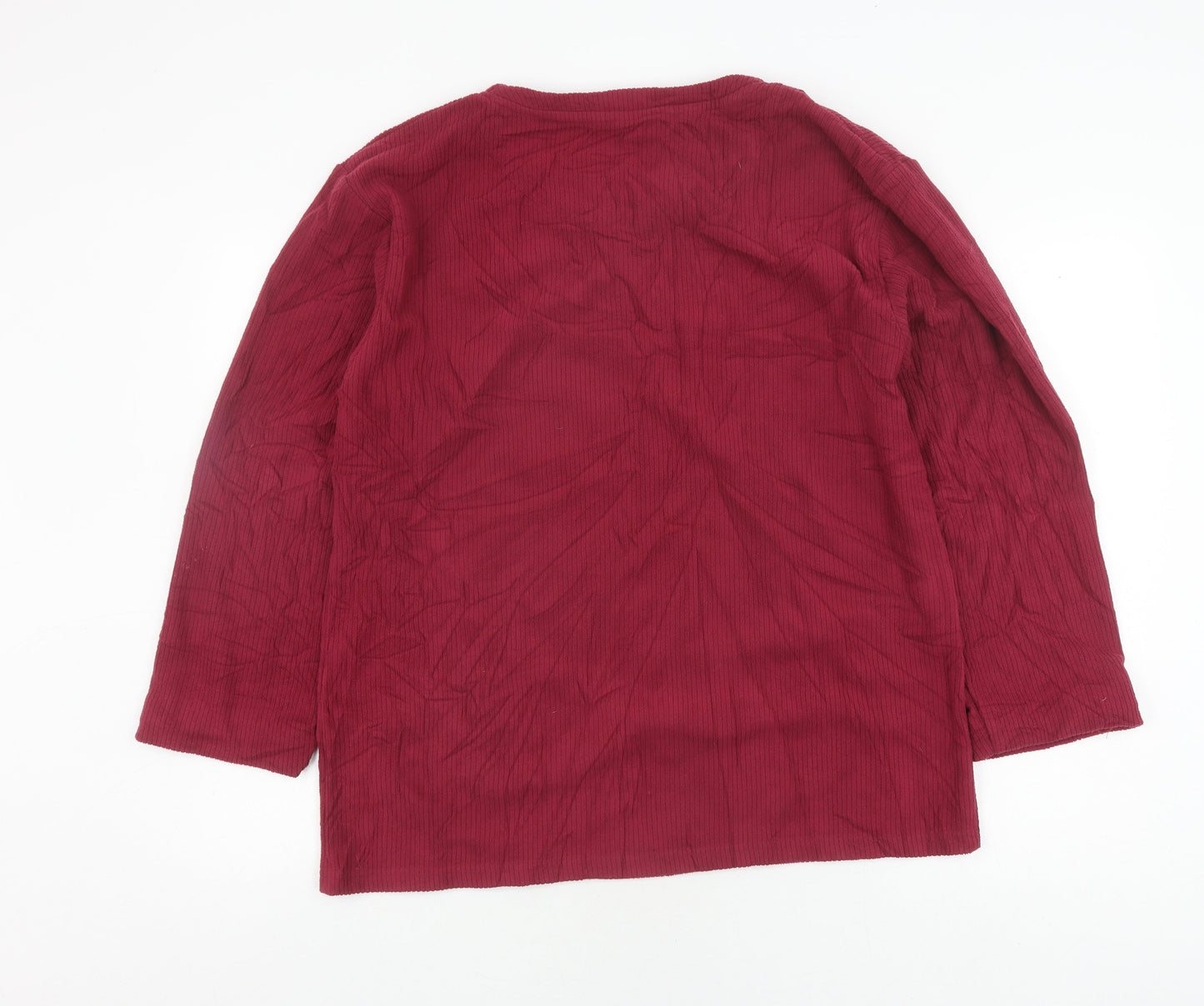 Champion Unisex Red Pullover Sweatshirt M V-Neck Casual