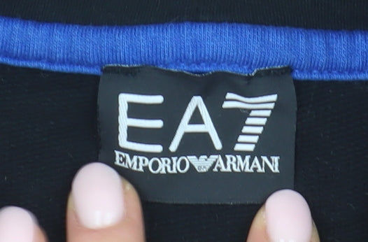 Emporio Armani Men's Black Pullover Hoodie, M, Logo