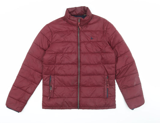 Jack Wills Men's Red Puffer Jacket S