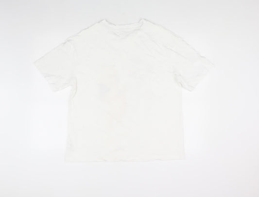 Disney Women's White Cotton T-Shirt Size 8