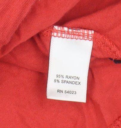 Banana Republic Women's Red V-Neck T-Shirt M