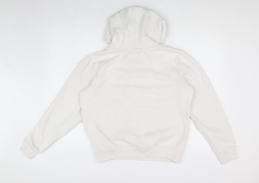 Kappa Unisex White Hoodie M, Cotton Blend, Casual