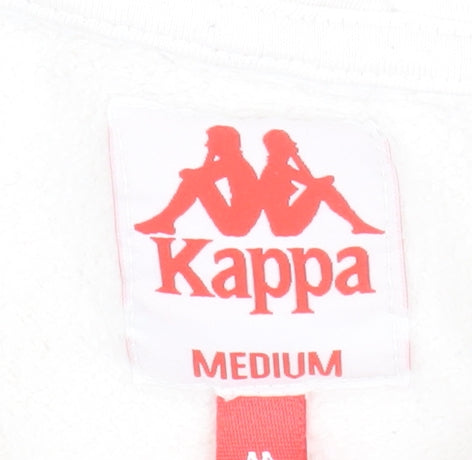 Kappa Unisex White Hoodie M, Cotton Blend, Casual