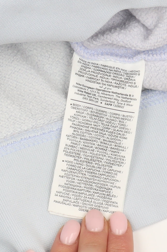 Nike Men's Blue Pullover Hoodie L with Logo