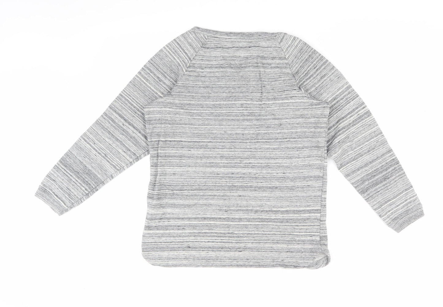 Jack Wills Women's Grey Striped Pullover Sweatshirt, Size 10