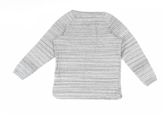 Jack Wills Women's Grey Striped Pullover Sweatshirt, Size 10