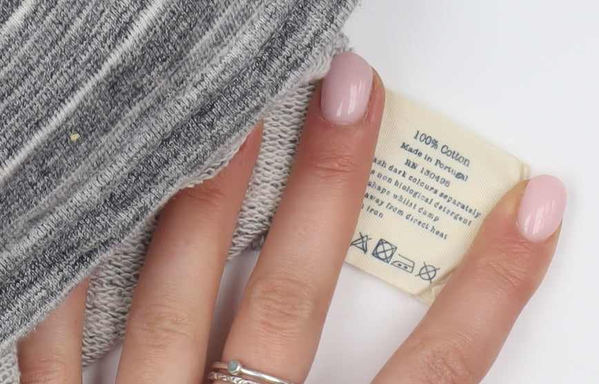 Jack Wills Women's Grey Striped Pullover Sweatshirt, Size 10