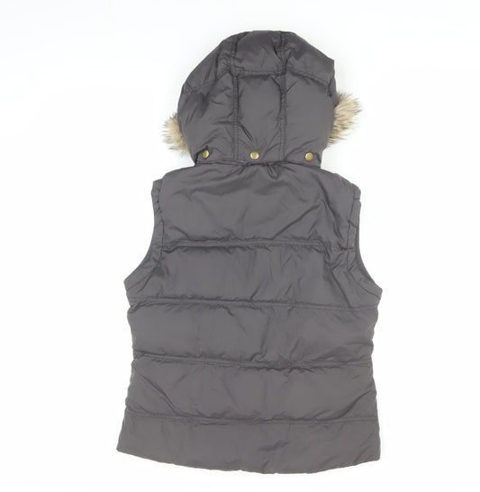Jack Wills Women's Brown Hooded Puffer Waistcoat, Size 10