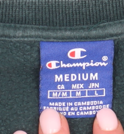 Champion Men's Green Pullover Sweatshirt M Logo