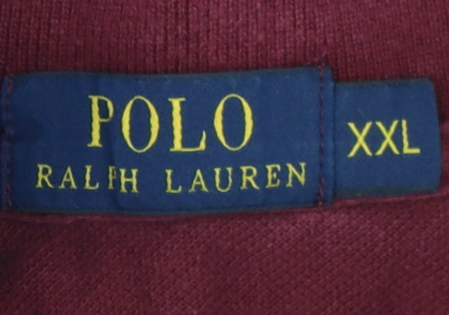 Ralph Lauren Men's Red 2XL Polo Shirt, Cotton, Casual Wear