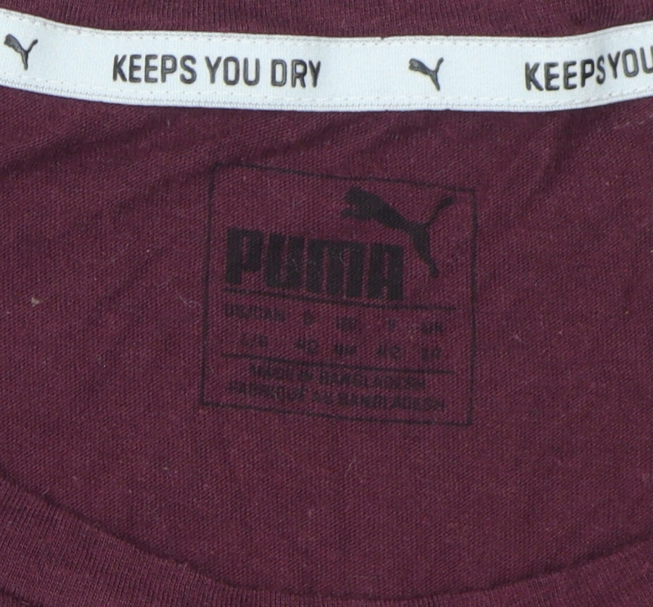 Puma Women's Red Crew Neck T-Shirt Size 12