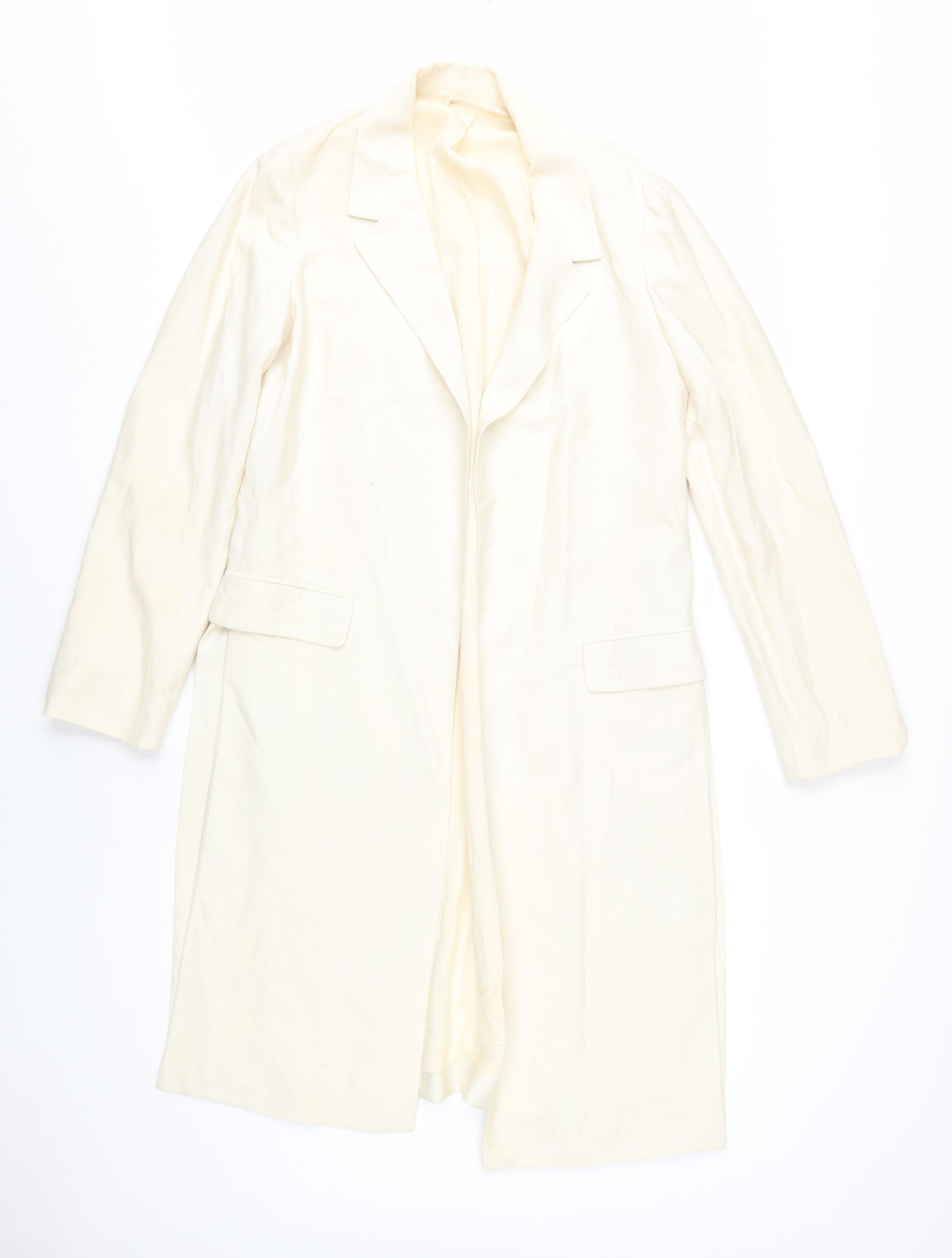 AllSaints Women's Ivory Long Overcoat Size 8