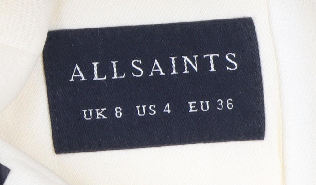 AllSaints Women's Ivory Long Overcoat Size 8