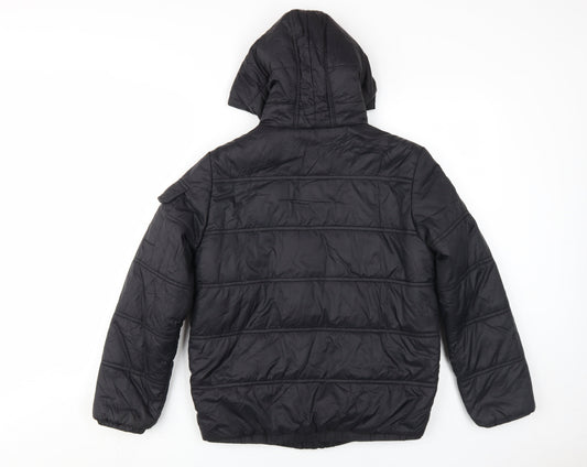 Firetrap Boys Black Puffer Jacket 13 Years Hooded Winter