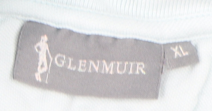 Unisex Adultss UK Size XL Glenmuir Blue Cotton Blend Polo