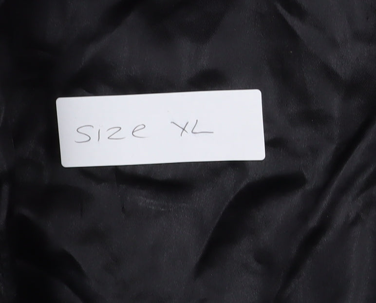 AstraFur Women's Black XL Vintage Fur Trim Overcoat