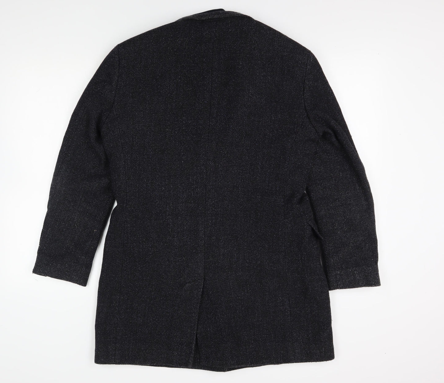 Hugo Boss Men's Black Tweed Wool Overcoat - Size M