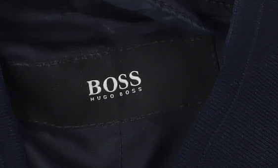 Hugo Boss Men's Black Tweed Wool Overcoat - Size M