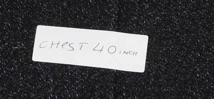 Hugo Boss Men's Black Tweed Wool Overcoat - Size M